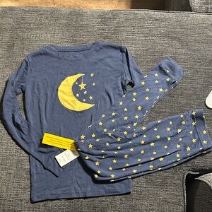Starry Night Kids Pajama Set - Blue and Yellow
